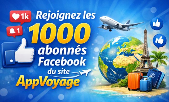 1000 abonnés facebook appvoyage
